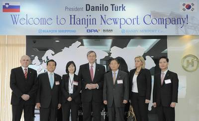 President Trk meets representatives of the Hanjin Company (FA BOBO)