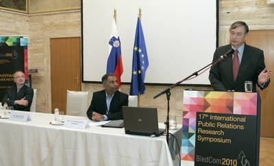 The President of the Republic, Dr Danilo Trk, attends the 17th International Public Relations Research Symposium – BledCom (photo: Tina Kosec/STA)