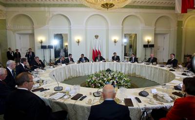 The President of the Republic of Slovenia, Dr Danilo T�rk, attends the working dinner at the 17th Summit of Central European Countries (photo: Stanko Gruden/STA)