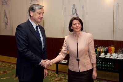 The President of the Republic of Slovenia, Dr Danilo T�rk, meets with the President of the Republic of Kosovo, Atifete Jahjaga (photo: Stanko Gruden/STA)