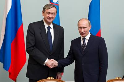 President of the Republic of Slovenia, Dr Danilo T�rk, met Prime Minister of the Russian Federation, Mr Vladimir Putin (photo: Stanko Gruden/STA)