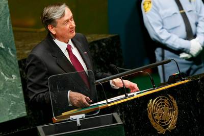 The President of the Republic, Dr. Danilo Trk, attends the High-level meeting on prevention and control of non-communicable diseases where he was a speaker (photo: Stanko Gruden/STA)