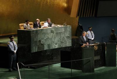 The President of the Republic of Slovenia Dr. Danilo T�rk made a speech at the UN’s High-Level Plenary Meeting of the General Assembly on implementation of Millennium Development Goals (photo: Stanko Gruden/STA)