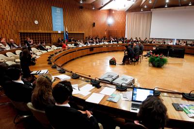The President of the Republic of Slovenia Dr. Danilo Trk takes part in the UNESCO Future Forum (photo: Stanko Gruden/STA)