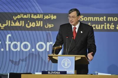 President of the Republic of Slovenia, Dr Danilo Trk, attends FAO World Summit on Food Security (FA BOBO)