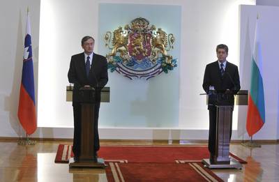 The President of the Republic of Bulgaria, Georgi Parvanov, receives the President of the Republic of Slovenia, Dr Danilo Trk (FA BOBO)