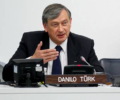 The President of the Republic of Slovenia Dr. Danilo Trk gives the key-note speech at the opening of the thematic debate on the United Nations in Global Governance (photo: Stanko Gruden/STA)