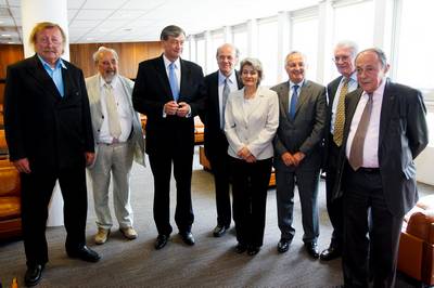 The President of the Republic of Slovenia Dr. Danilo T�rk meets members of the International Collegium and its President, the former Prime Minister of the Government of the French Republic Michel Rochard (photo: Stanko Gruden/STA)