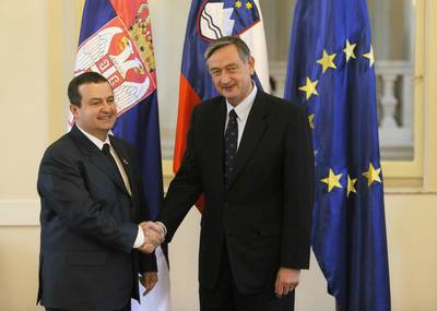 President of the Republic of Slovenia Danilo Trk receives Prime Minister of the Republic of Serbia Ivica Dai (photo: Neboja Teji/STA)