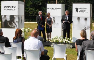 President of the Republic of Slovenia, Dr Danilo Trk, attends the opening of the Memorial Park at Dobrava cemetery in Maribor (photo: Stanko Gruden/STA)