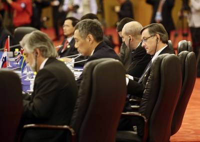 President Danilo Trk attending the 7th Asia-Europe Summit plenary sessions (FA BOBO)