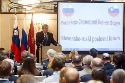 President Dr Danilo T�rk attends the Russian-Slovenian business conference (Photo: Stanko Gruden/STA)