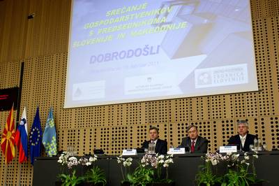 President of the Republic of Slovenia Dr Danilo T�rk and President of the Republic of Macedonia Dr Gjorge Ivanov attend the Slovenian-Macedonian business conference (photo: Stanko Gruden/STA)