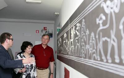 President of Slovenia, Danilo T�rk, and his wife, Barbara Mikli� T�rk, visit the Situla Hostel (photo: Tina Kosec/STA)