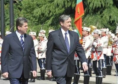 The President of the Republic of Bulgaria, Georgi Parvanov, receives the President of the Republic of Slovenia, Dr Danilo Trk (FA BOBO)