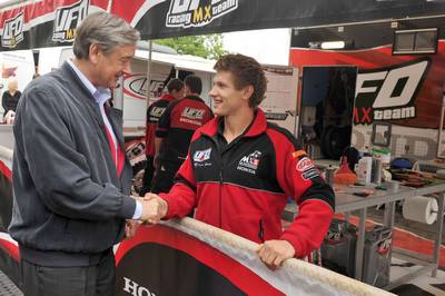 The President of the Republic of Slovenia, Dr Danilo T�rk, opens the competitions for FIM MX3 Motocross World Championship and FIM Women’s Motocross World Championship (photo: Tamino Petelin�ek/STA)