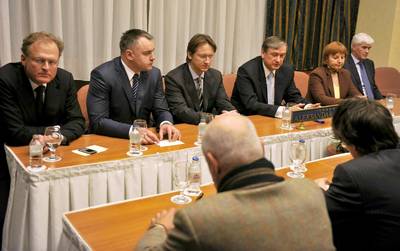 The President of the Republic of Slovenia, Dr Danilo Trk, accompanied by representatives of Slovenian companies (FA BOBO)