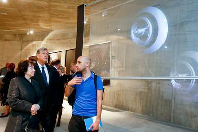 The President of the Republic, Dr Danilo Trk, and his wife, Barbara Mikli Trk, attend the ceremonial opening of the Cultural Centre of European Space Technologies – KSEVT (photo: Stanko Gruden/STA)