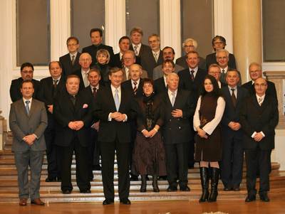 Slovenian President Danilo Trk hosts the reception for representatives of Slovenian minorities from Italy, Austria, Croatia and Hungary to mark the Slovenian Cultural Holiday (FA BOBO)