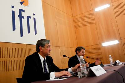 The President of the Republic Dr. Danilo Trk holds a lecture at the prestigious French Institute of International Relations (photo: Stanko Gruden/STA)