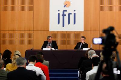 The President of the Republic Dr. Danilo Trk holds a lecture at the prestigious French Institute of International Relations (photo: Stanko Gruden/STA)
