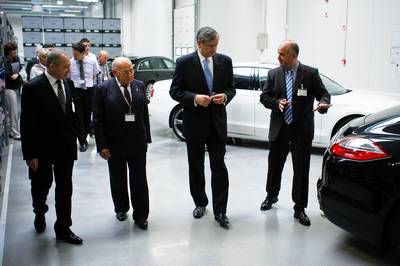 President of the Republic Dr Danilo T�rk opens new production and logistics premises of Odelo Slovenija, development, production and marketing of automotive parts company (photo: Stanko Gruden/STA)