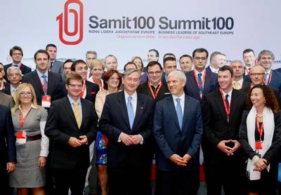 The President of the Republic of Slovenia, Dr Danilo T�rk, attends the regional conference Summit of 100 Business Leaders of South-East Europe (photo: Stanko Gruden/STA)