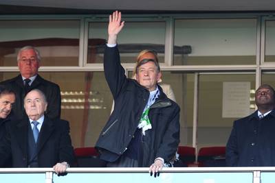The President of the Republic, Dr Danilo Trk, watched Slovenia play against the United States at the FIFA World Cup in South Africa (photo: AFLO/STA)