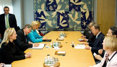 The President of the Republic of Slovenia Dr. Danilo T�rk meets the Secretary-General of the United Nations Ban Ki-moon (photo: Stanko Gruden/STA)