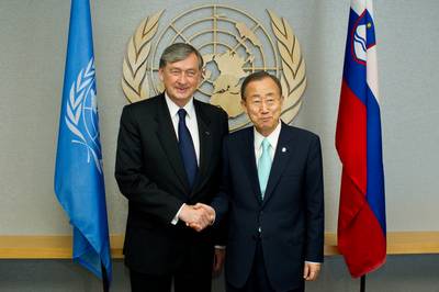 The President of the Republic of Slovenia Dr. Danilo T�rk meets the Secretary-General of the United Nations Ban Ki-moon (photo: Stanko Gruden/STA)