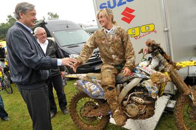 The President of the Republic of Slovenia, Dr Danilo T�rk, opens the competitions for FIM MX3 Motocross World Championship and FIM Women’s Motocross World Championship (photo: Tamino Petelin�ek/STA)