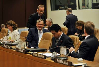 The President of Slovenia, Dr Danilo Trk, attends the Summit on Climate Change (FA BOBO)
