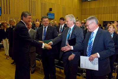 The President of the Republic of Slovenia, Dr Danilo Trk, attends the Global Russia Business Meeting (photo: Stanko Gruden/STA)