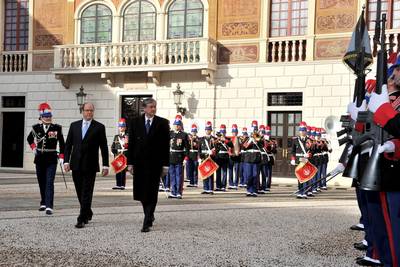 The President of the Republic of Slovenia, Dr Danilo T�rk, is received by HSH Prince Albert II of Monaco (photo: Ga�tan Luci/Palais Princier)