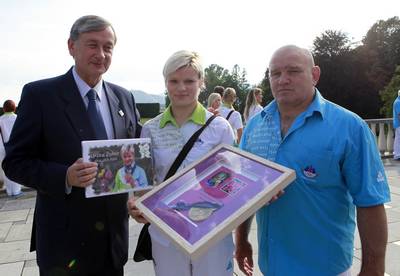 Slovenian President, Danilo Trk, hosts a reception for Slovenian Olympic team (photo: Tina Kosec/STA)