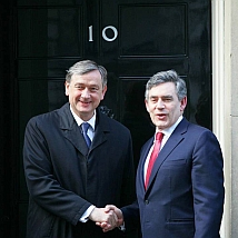 Slovenian President Danilo T�rk meets British Prime Minister Gordon Brown