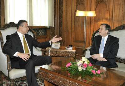 Slovenian President Dr Danilo Trk meets Macedonian President Branko Crvenkovski (FA BOBO)
