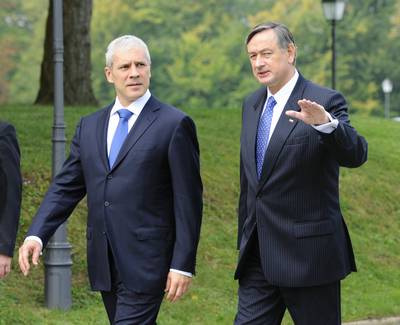 The President of Slovenia, Dr Danilo T�rk, receives the President of Serbia, Boris Tadi� (FA BOBO) 