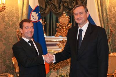 President of the Russian Federation, Dr Dmitry Medvedev, received the President of the Republic of Slovenia, Dr Danilo T�rk (photo: Stanko Gruden/STA)