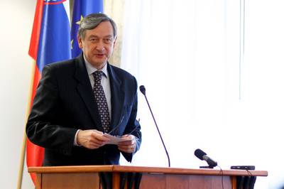Predsednik republike dr. Danilo Trk se je udeleil slovesnosti ob izidu monografije Geologija Slovenije (foto: Stanko Gruden/STA)
