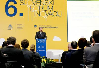 Predsednik republike dr. Danilo Trk se je udeleil odprtja 6. slovenskega foruma inovacij (foto: Stanko Gruden/STA)