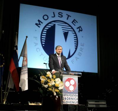 Predsednik republike dr. Danilo Trk se je udeleil 11. slavnostne podelitve mojstrskih diplom Obrtno-podjetnike zbornice Slovenije (foto: Daniel Novakovi/STA)