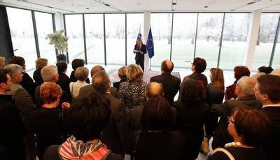 Predsednik republike dr. Danilo Trk in soproga Barbara Mikli Trk sta priredila sprejem za predstavnike humanitarnih organizacij (foto: Stanko Gruden/STA)