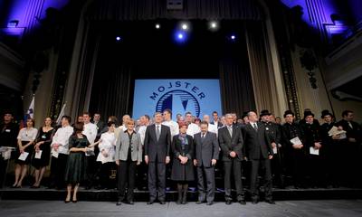Predsednik republike dr. Danilo Trk se je udeleil 10. jubilejne podelitve mojstrskih diplom Obrtno-podjetnike zbornice Slovenije (foto: Daniel Novakovi/STA)