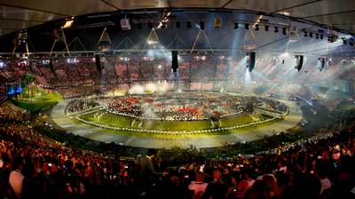 Predsednik republike dr. Danilo Trk se je udeleil uradne otvoritvene slovesnosti 30. poletnih olimpijskih iger 2012 v Londonu (foto: Stanko Gruden)