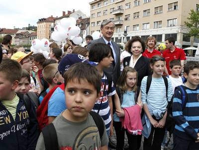 Predsednik republike dr. Danilo Trk in soproga Barbara Mikli Trk sta se udeleila odprtja prireditve Znanstival (foto: Tina Kosec/STA)