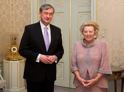 Predsednik Republike Slovenije dr. Danilo Trk se je sreal z Njenim Velianstvom nizozemsko kraljico Beatrix (foto: Stanko Gruden/STA)