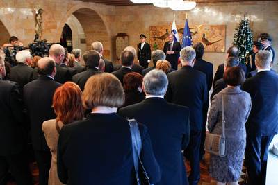 Predsednik republike dr. Danilo Trk je priredil sprejem za poslanke in poslance Dravnega zbora Republike Slovenije petega mandatnega obdobja (2008–2011) (foto: Stanko Gruden/STA)