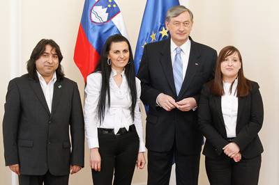 Predsednik republike dr. Danilo Trk je sprejel predstavnike Sveta romske skupnosti Republike Slovenije (foto: Stanko Gruden/STA)