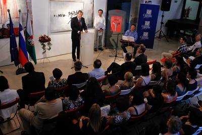 Predsednik republike dr. Danilo Trk se je udeleil slovesnega odprtja 48. seminarja slovenskega jezika, literature in kulture z naslovno temo "Ideologije v slovenskem jeziku, literaturi in kulturi" (foto: Stanko Gruden/STA)